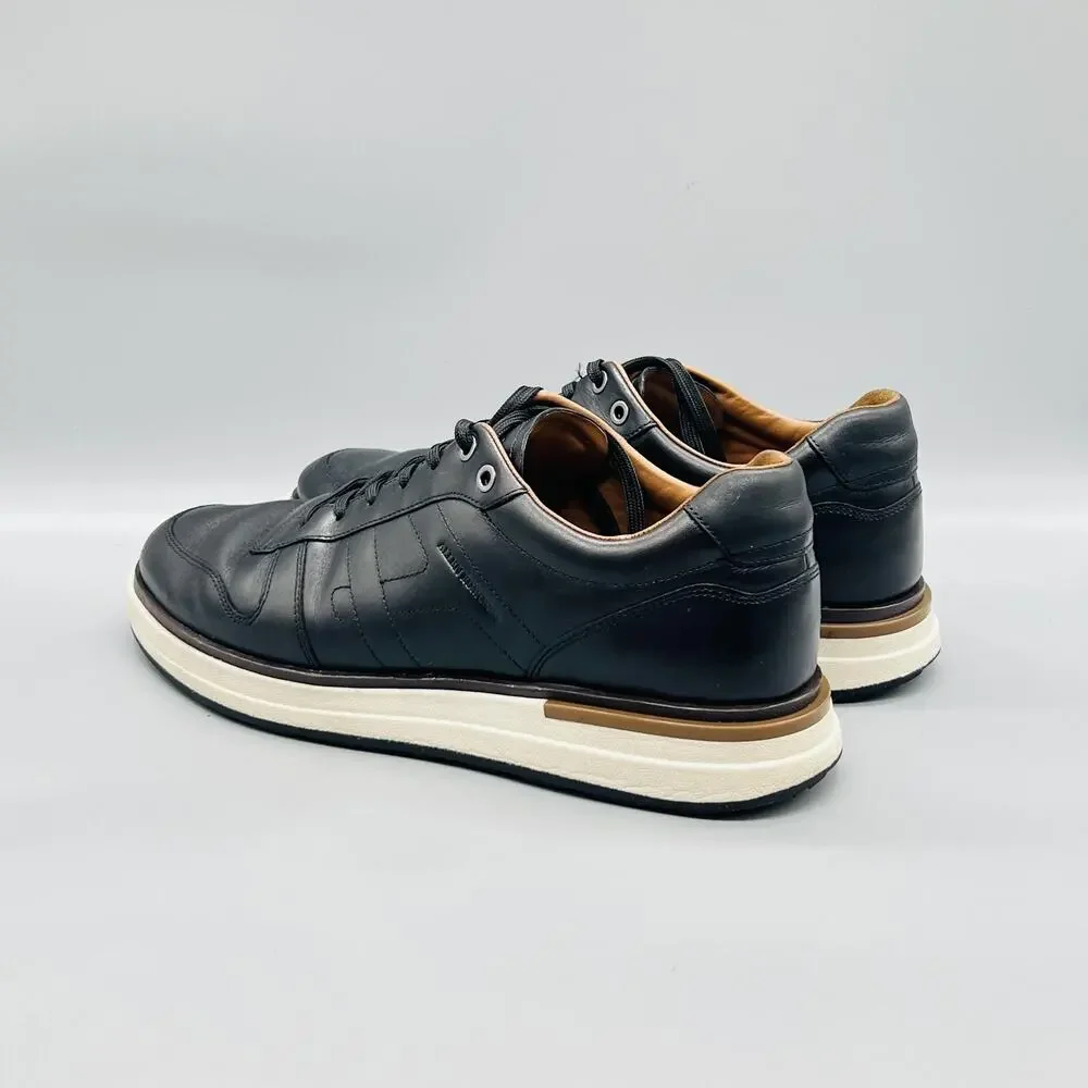 Allen Edmonds Shoes Men 11 Black Leather Elliot Low Top Walking Sneakers Comfort